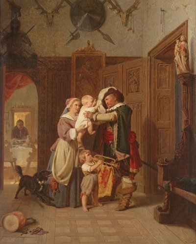 骑士的回归，1855年 作者 August Friedrich Siegert